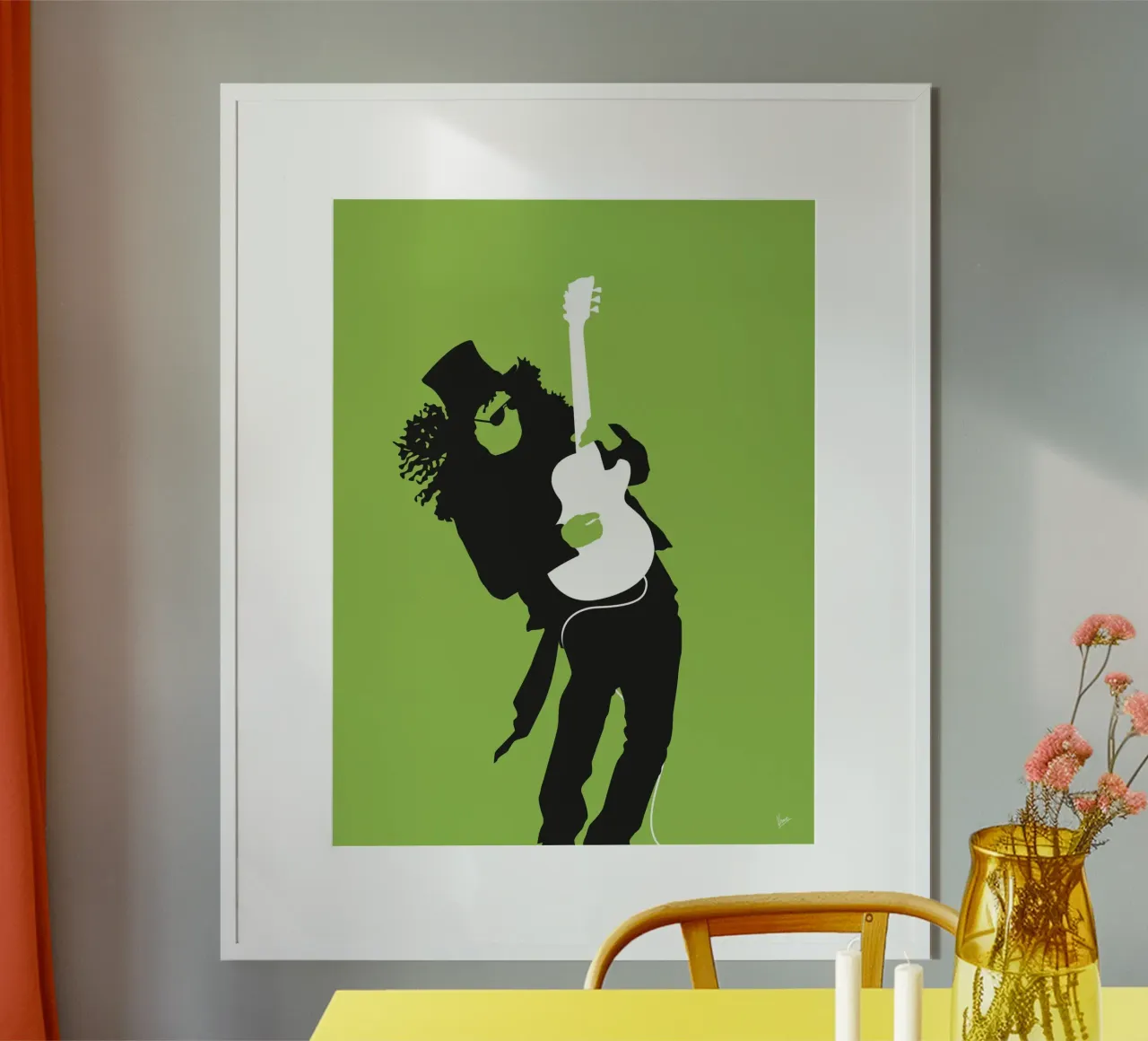 No036 GUNS AND ROSES poster con telaio in alluminio da Iconic Rockstars
