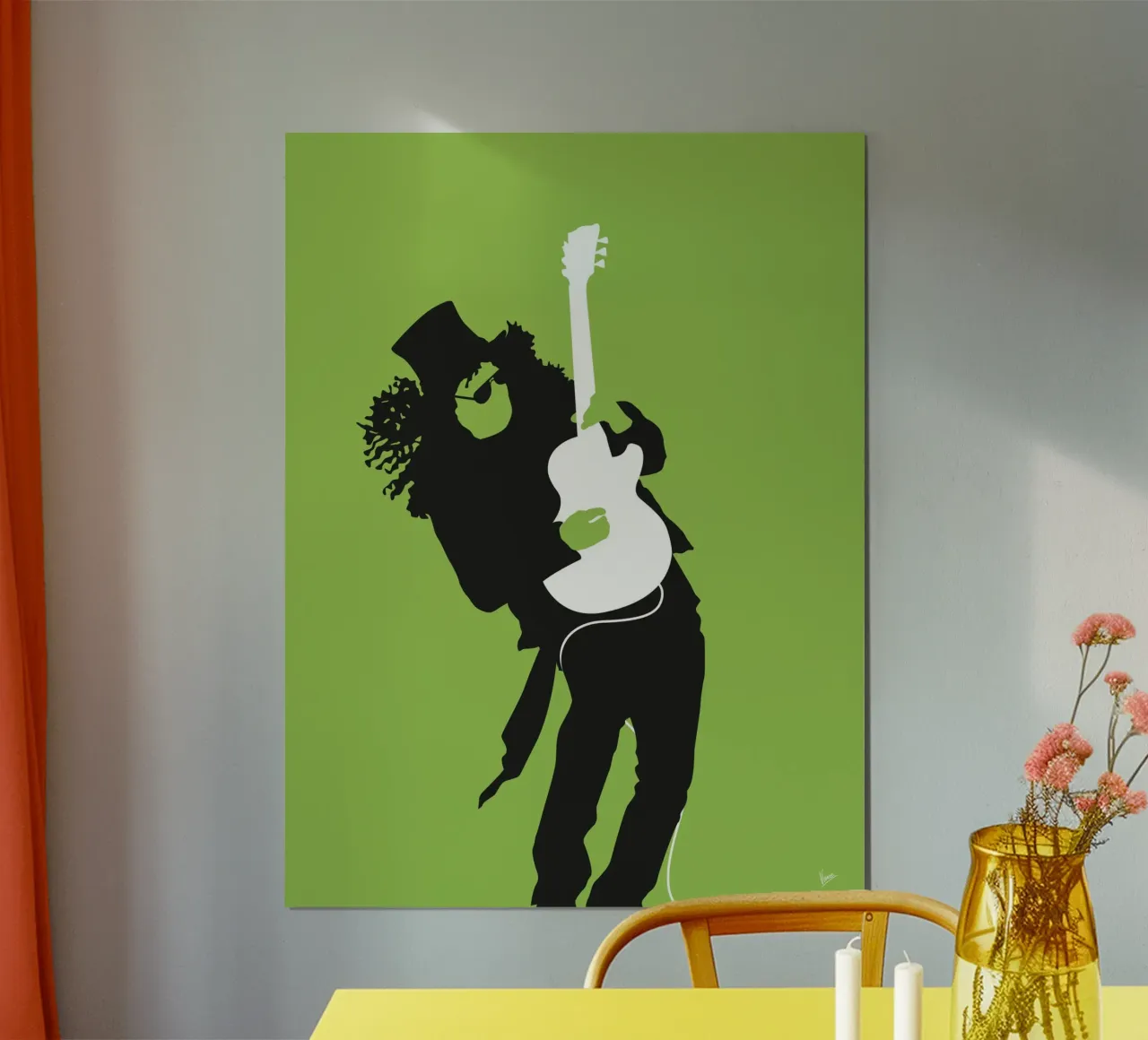 No036 GUNS AND ROSES poster con telaio in alluminio da Iconic Rockstars