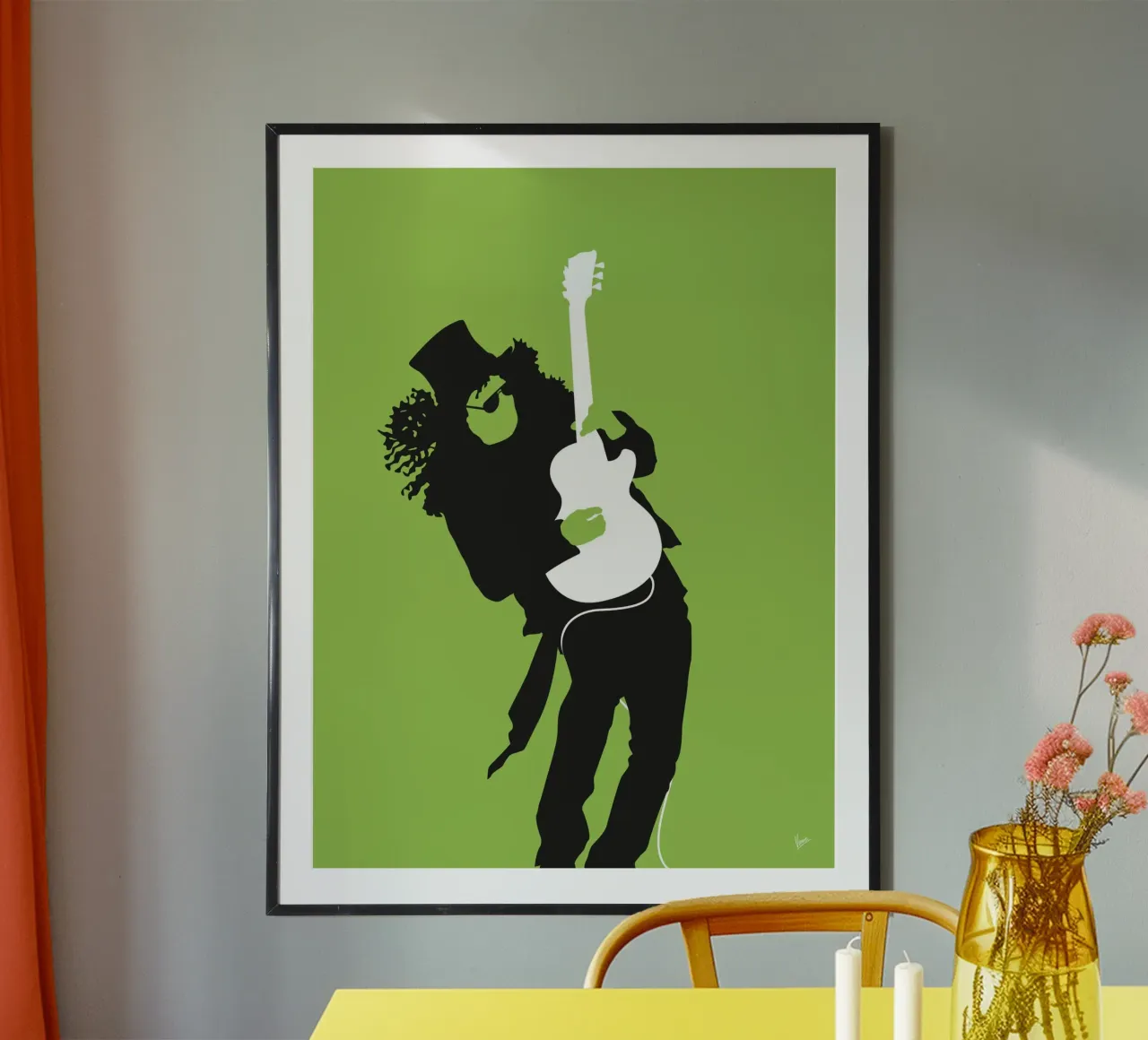 No036 GUNS AND ROSES poster con telaio in alluminio da Iconic Rockstars