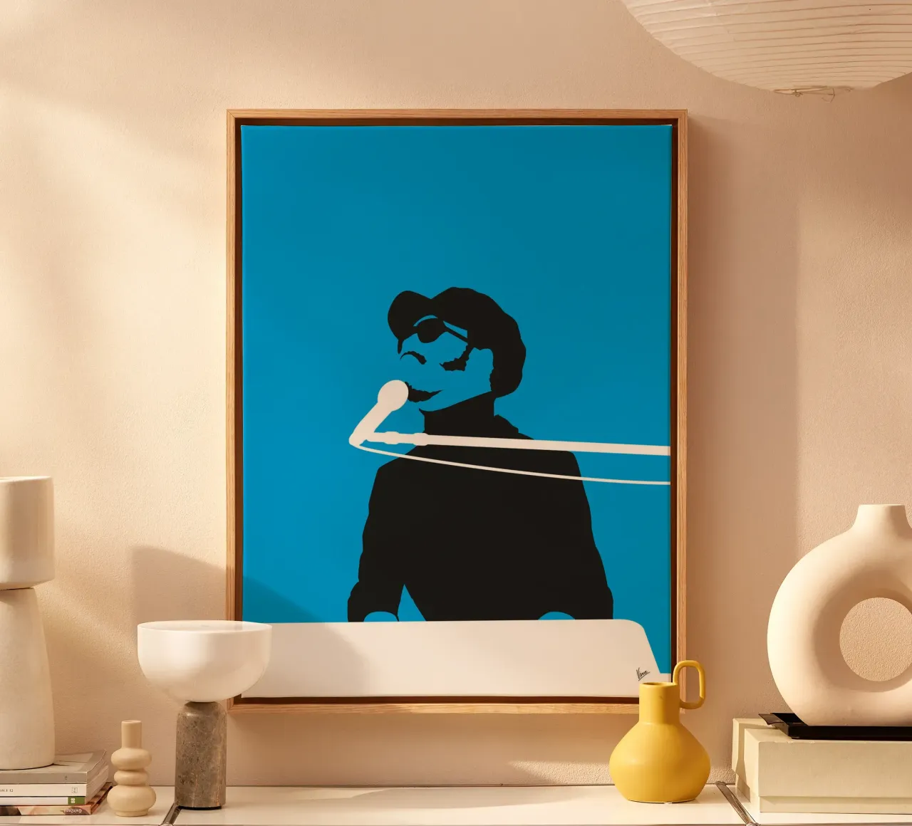 No039 STEVIE WONDER tela con Cornice a cassetta da Iconic Rockstars