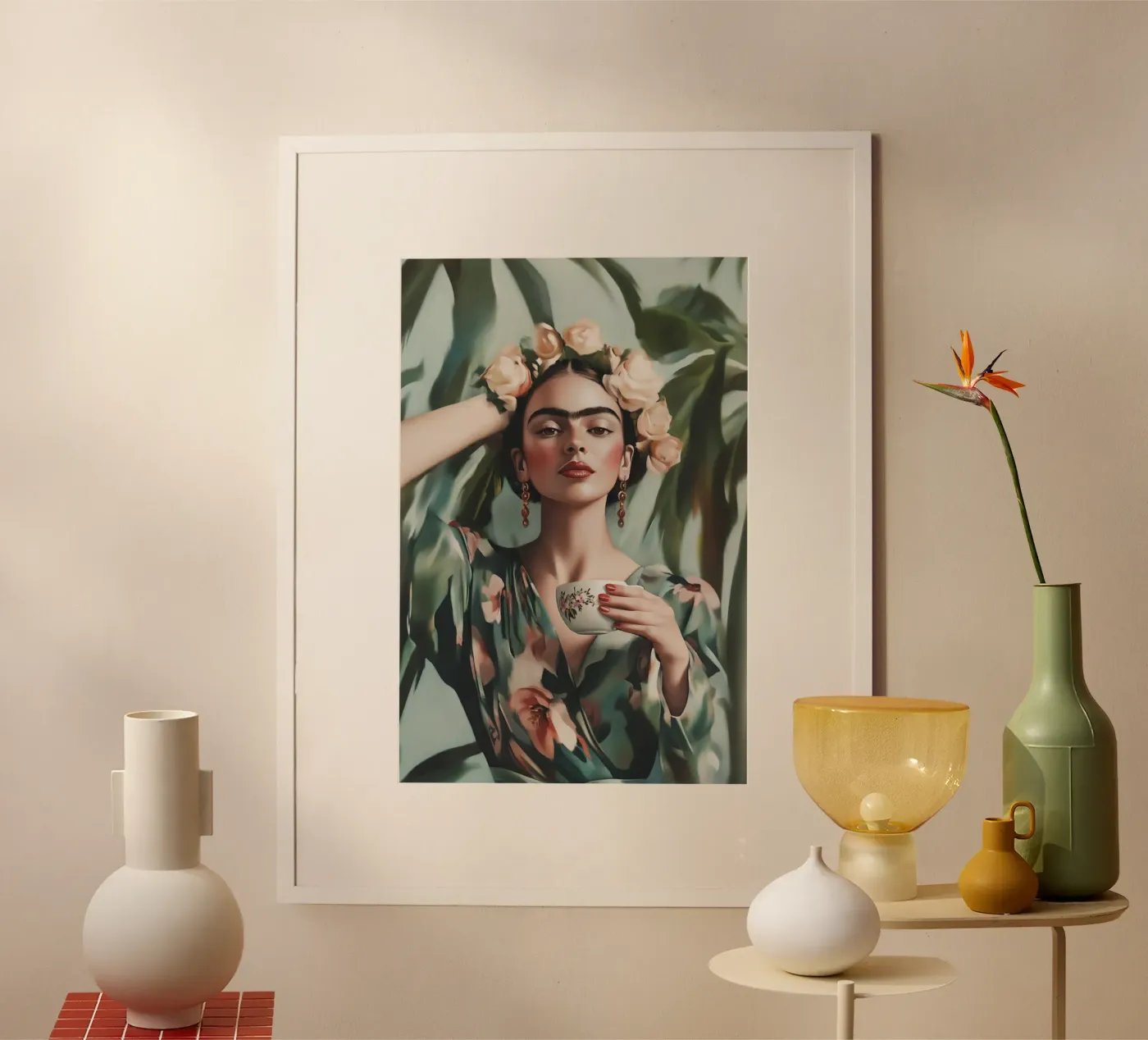 Pausa caffè con Frida poster da Carinaprint