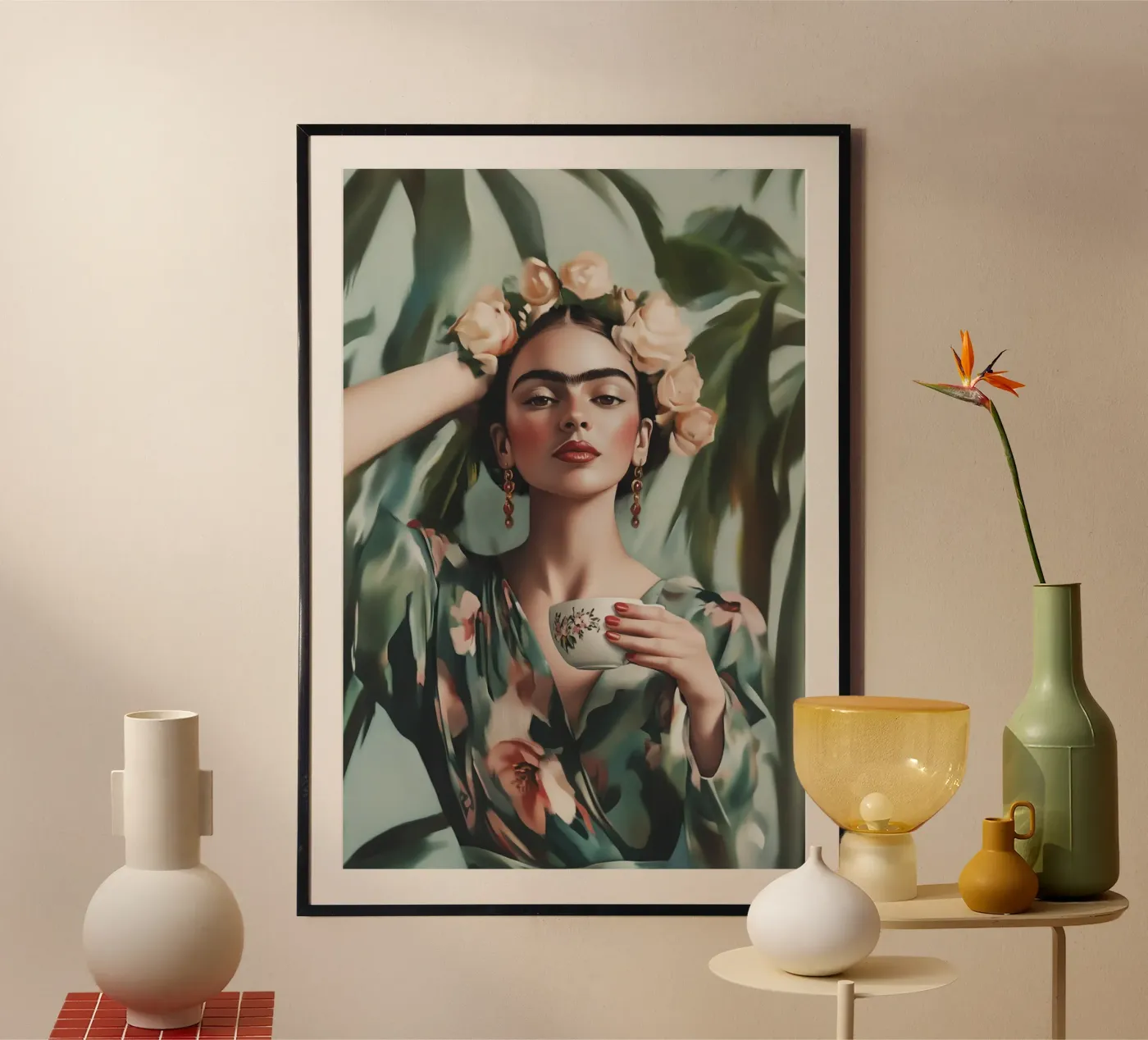 Pausa caffè con Frida poster da Carinaprint