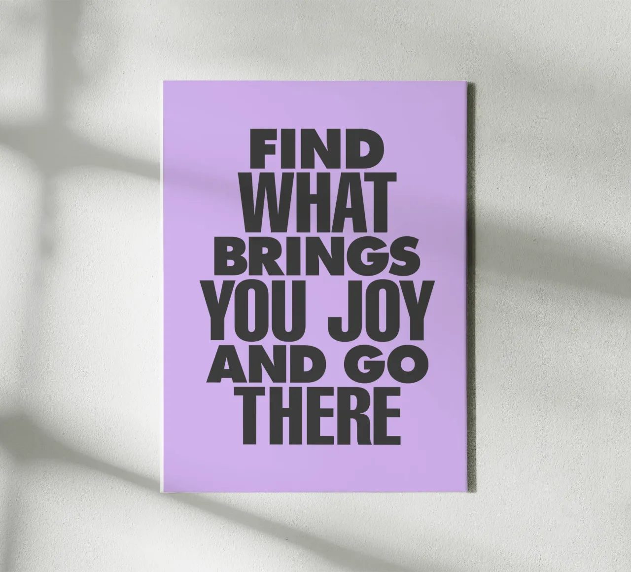 Find What Brings You Joy and Go There Lilac Minimalism canvas with Floater frame by THE MOTIVATED TYPE