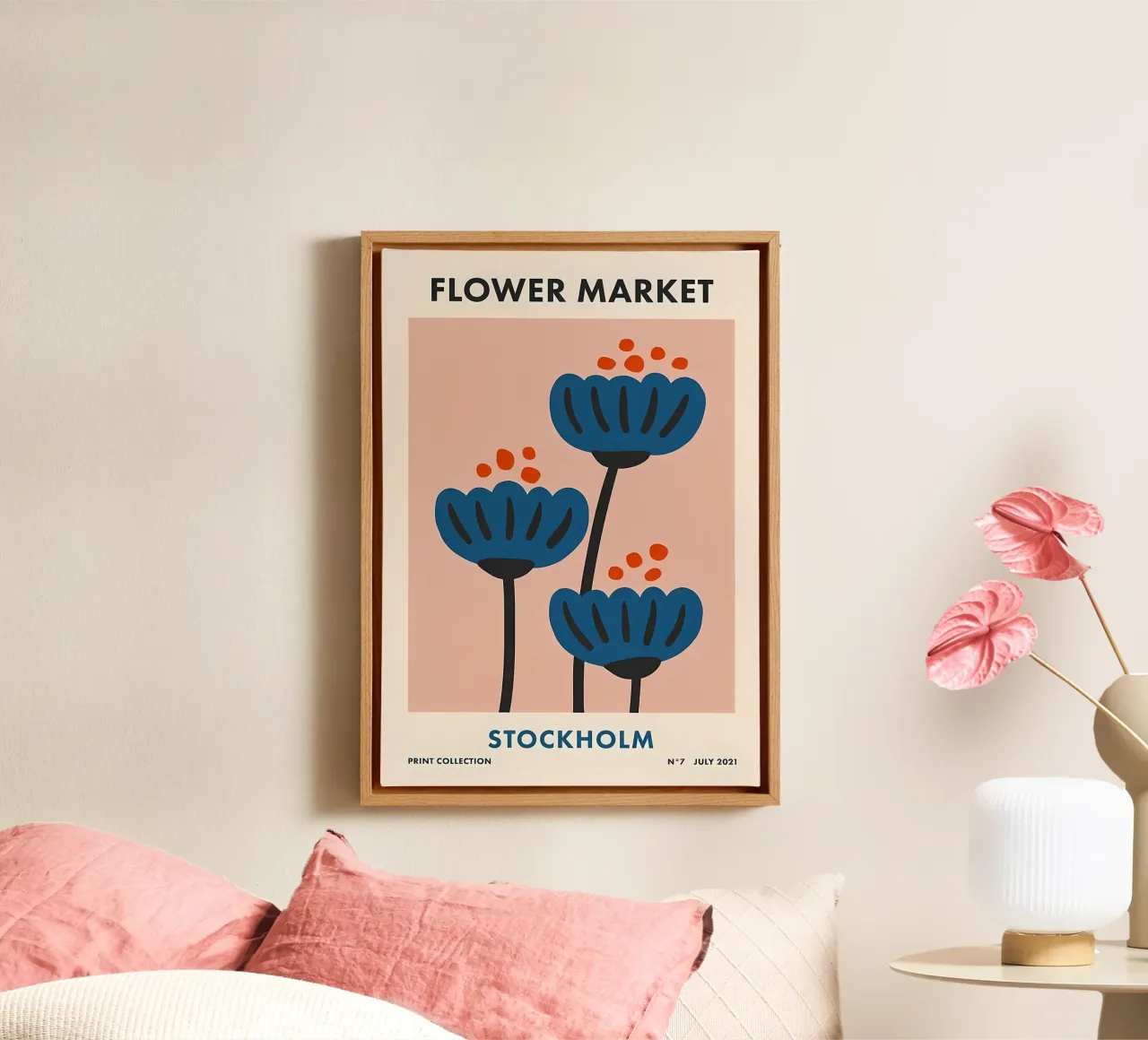 Flower Market Stockholm canvas with Floater frame by diedrich