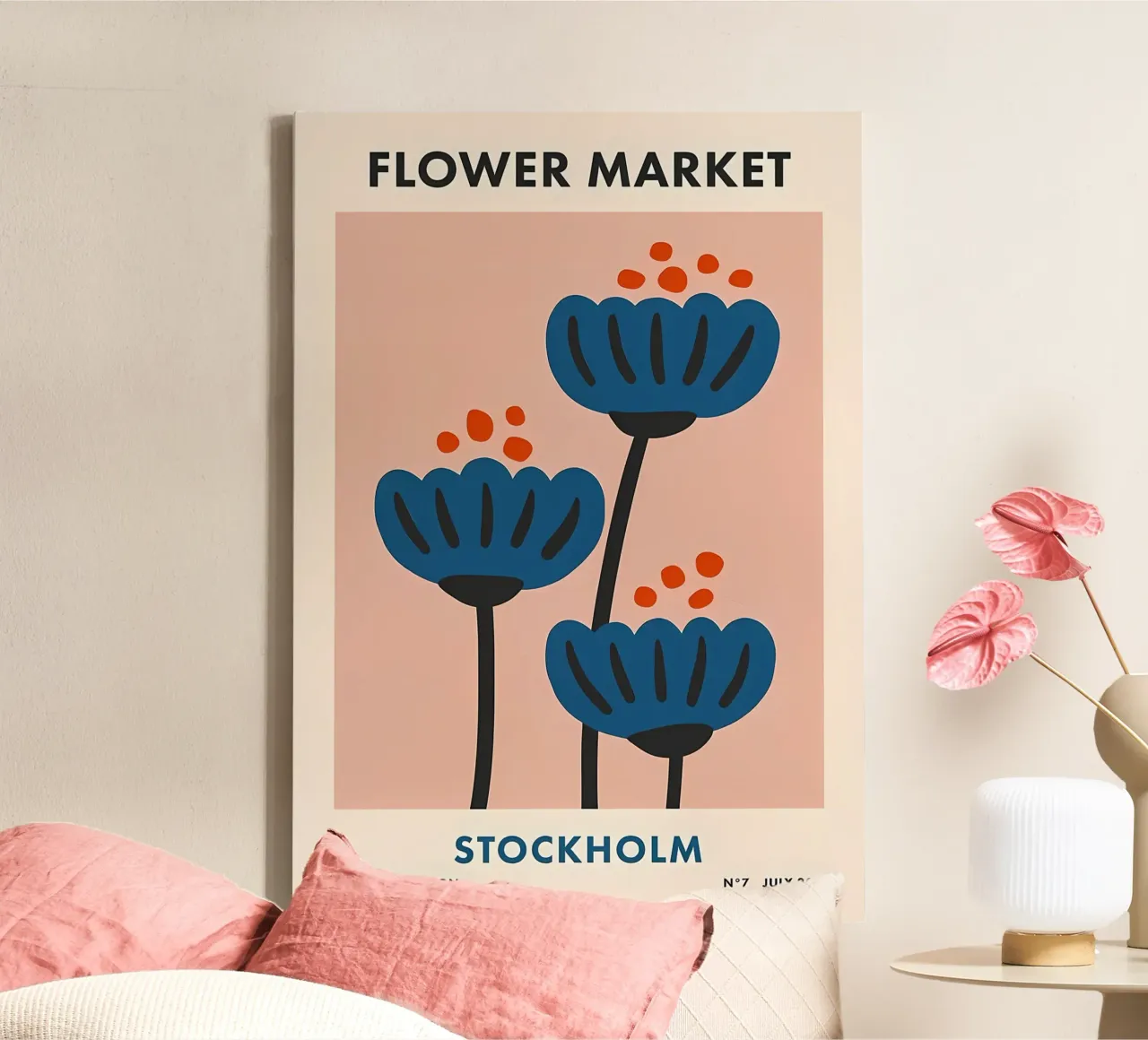 Flower Market Stockholm canvas with Floater frame by diedrich