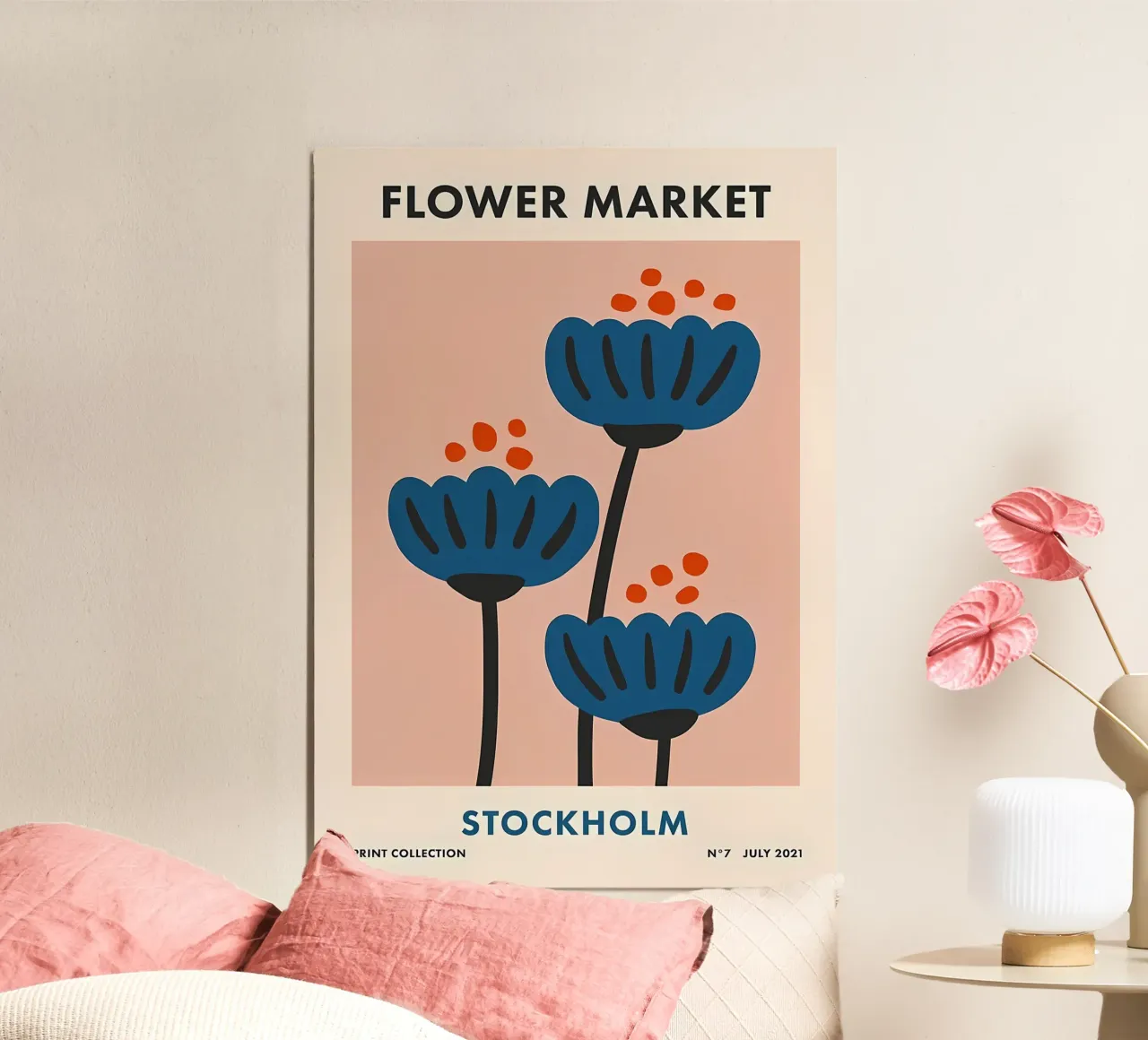 Mercato dei fiori di Stoccolma poster da diedrich