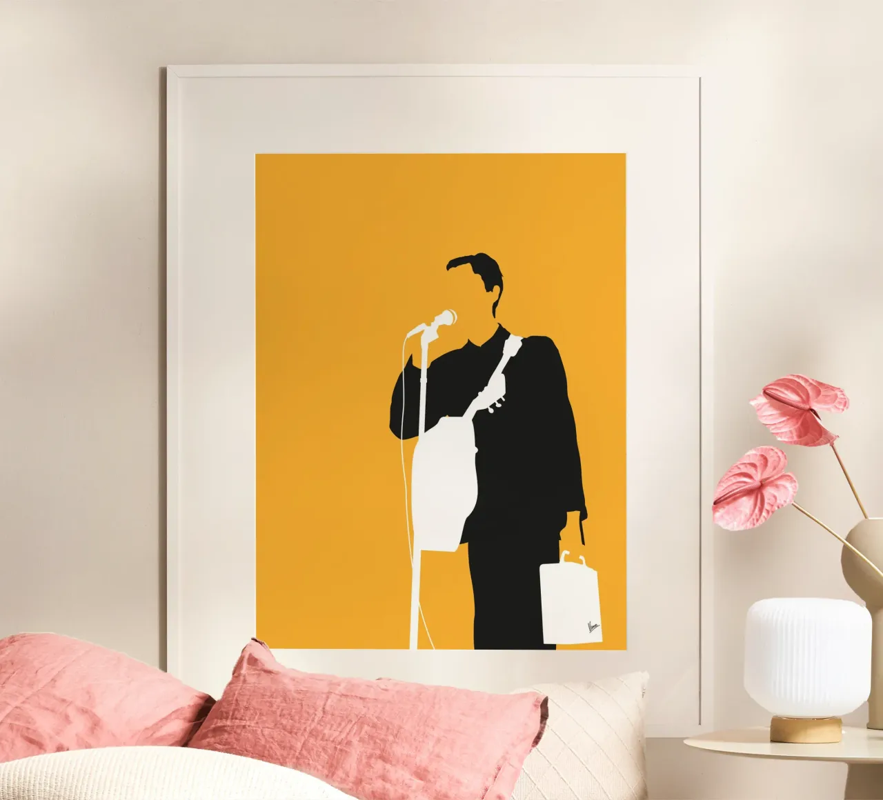 No064 TALKING HEADS poster con telaio in legno da Iconic Rockstars
