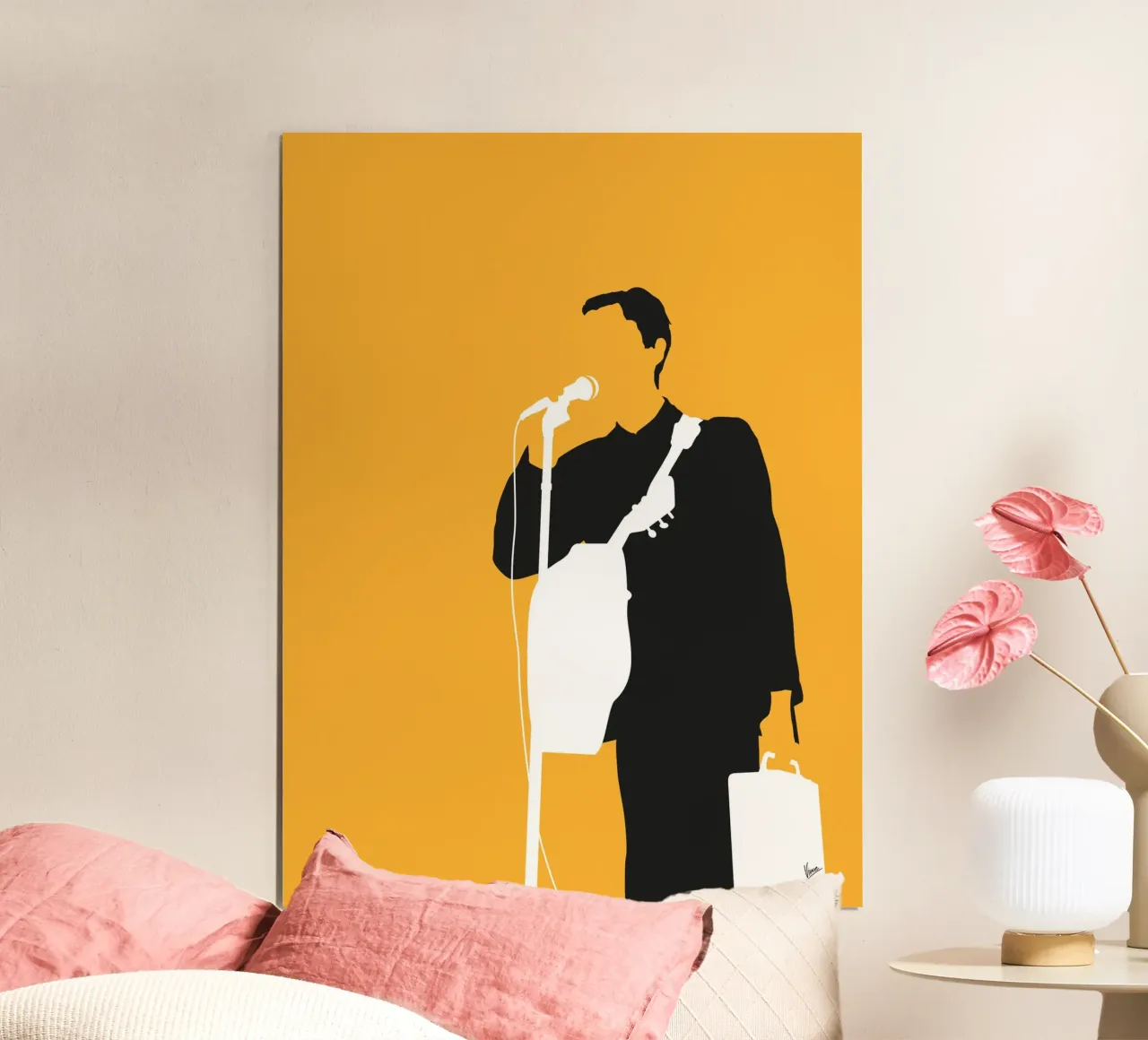 No064 TALKING HEADS poster con telaio in legno da Iconic Rockstars