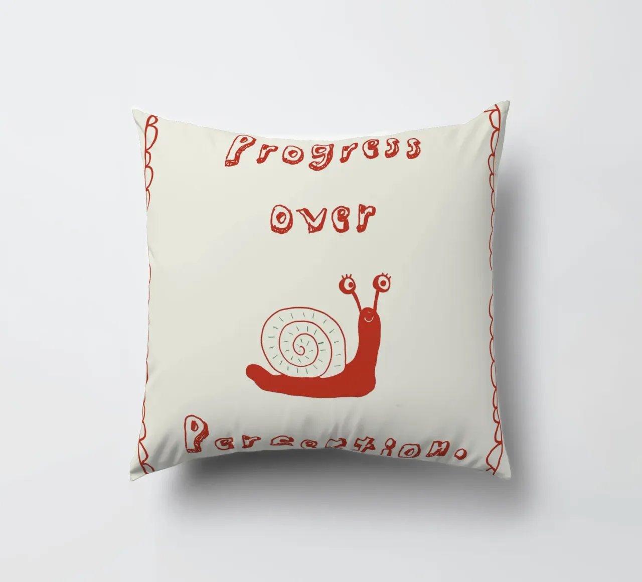 Progress over Perfection cuscino da thesoulhugclub