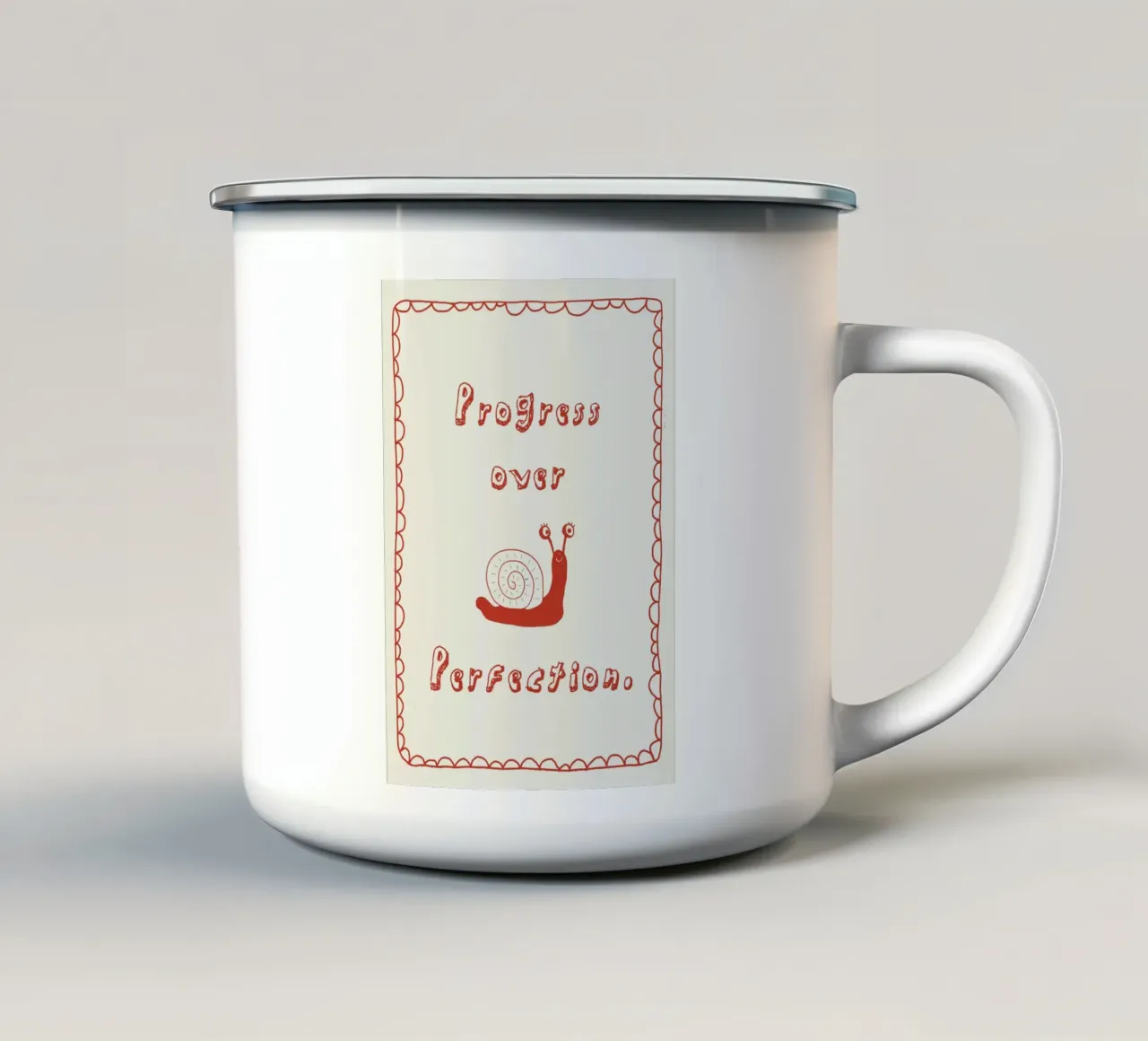 Progress over Perfection tazza in smalto da thesoulhugclub