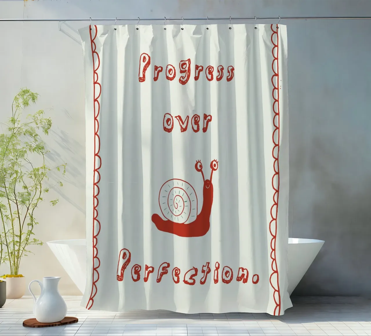 Progress over Perfection tenda da doccia da thesoulhugclub