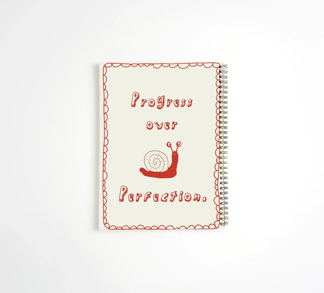 Progress over Perfection spiral notebook by thesoulhugclub
