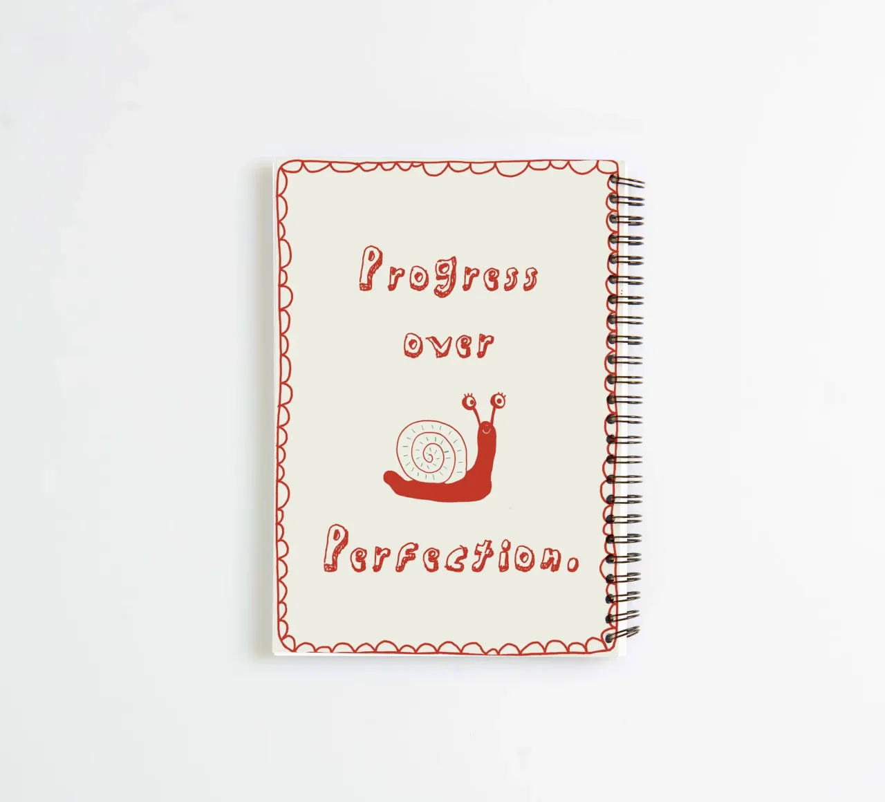 Progress over Perfection spiral notebook by thesoulhugclub