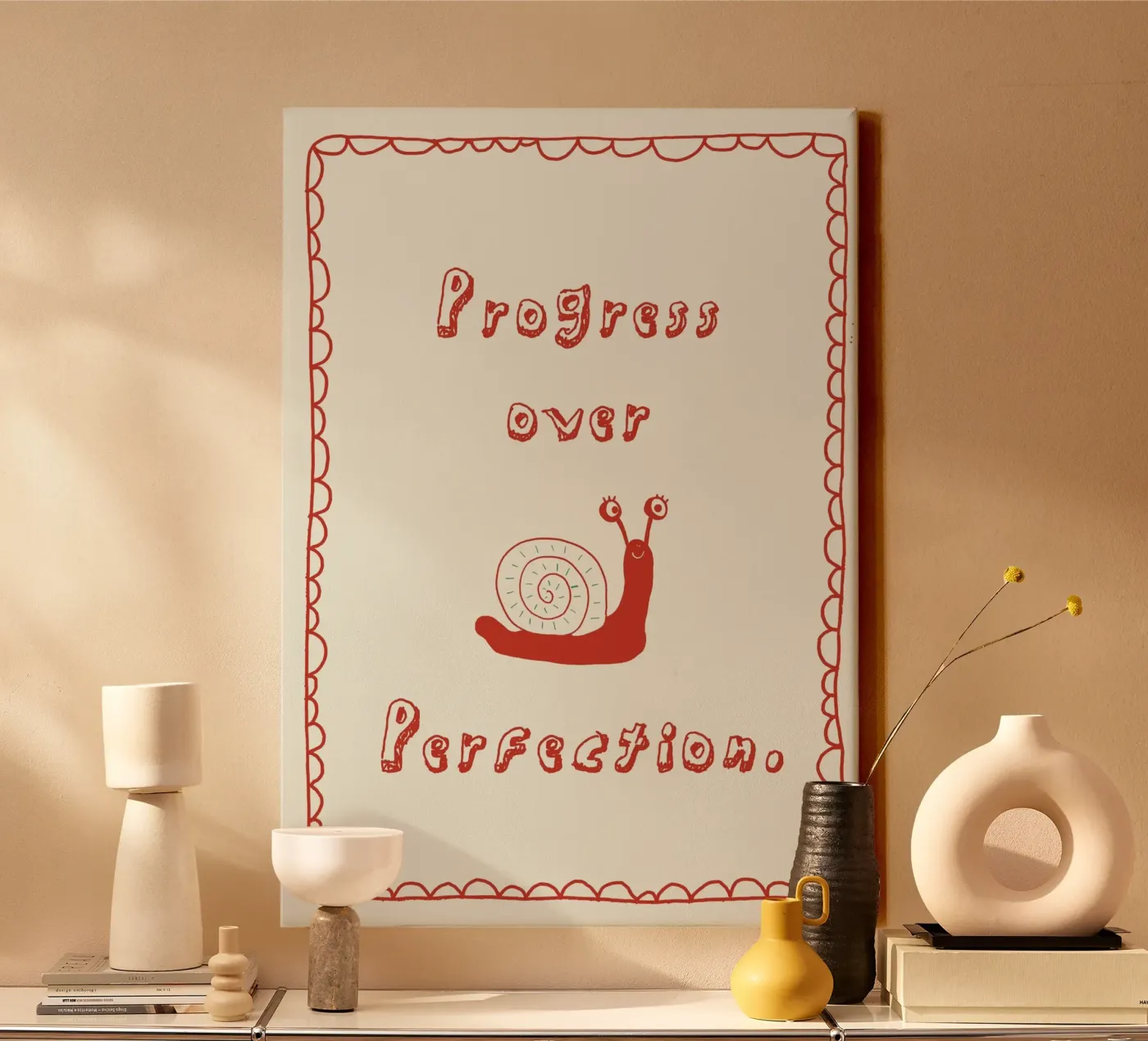 Progress over Perfection canvas by thesoulhugclub