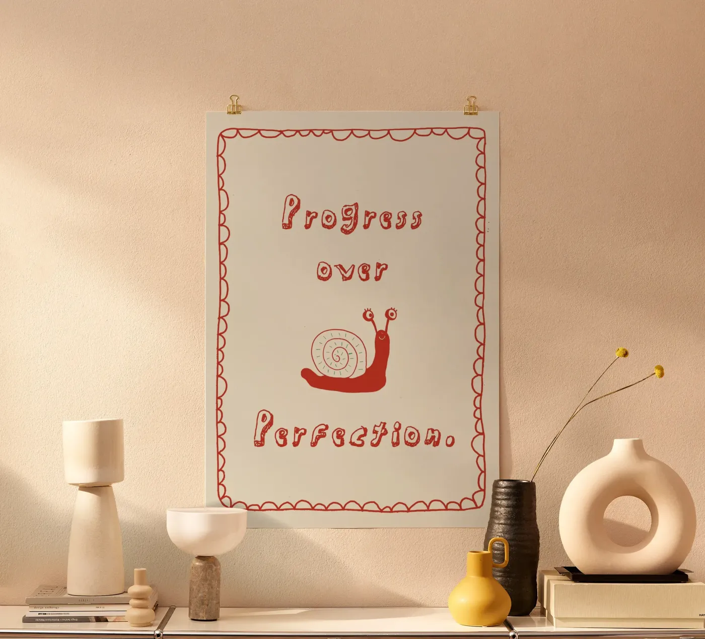 Progress over Perfection poster by thesoulhugclub