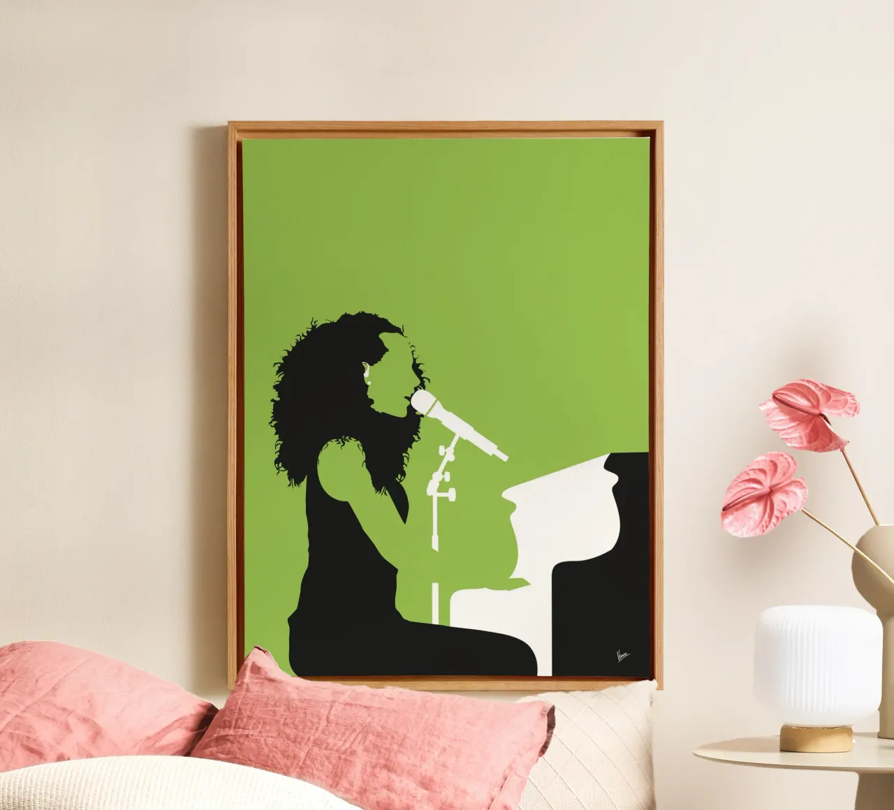 No066 ALICIA KEYS tela con Cornice a cassetta da Iconic Rockstars