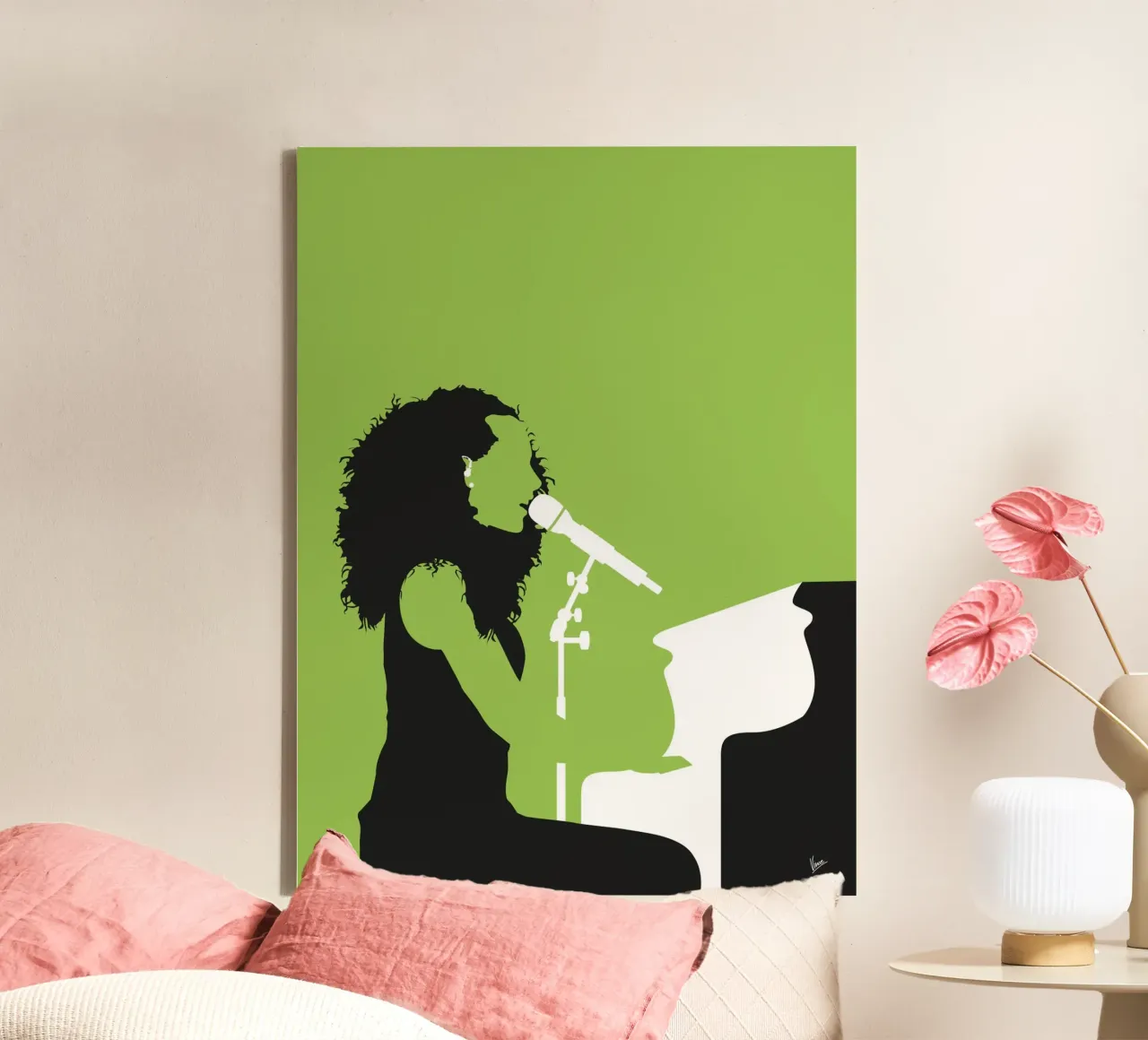 No066 ALICIA KEYS tela con Cornice a cassetta da Iconic Rockstars