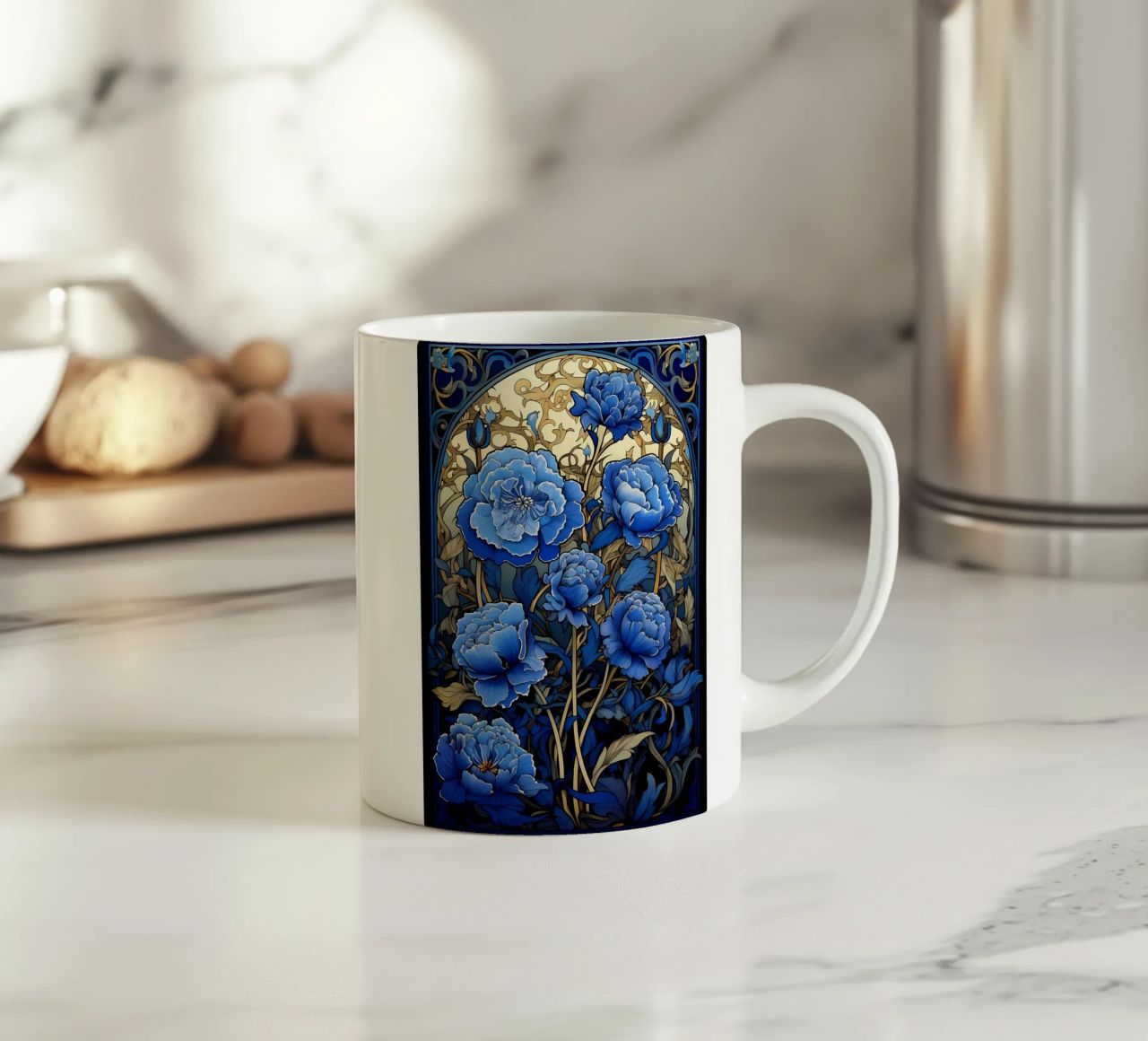 Vetrate con ninfee tazza in ceramica da diedrich
