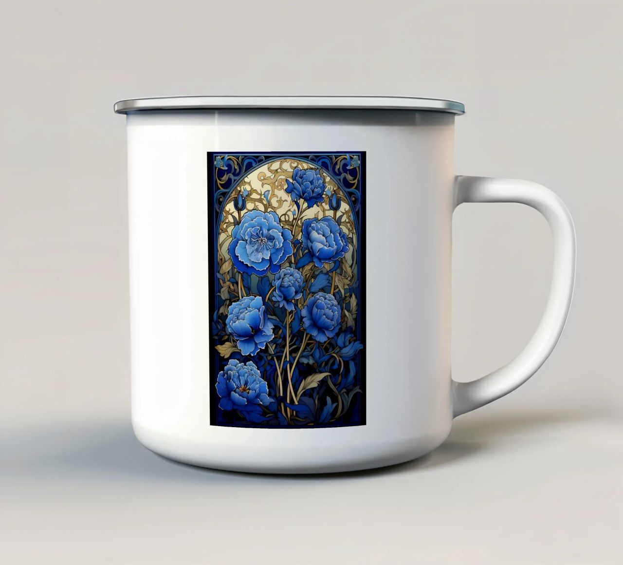 Vetrate con ninfee tazza in smalto da diedrich