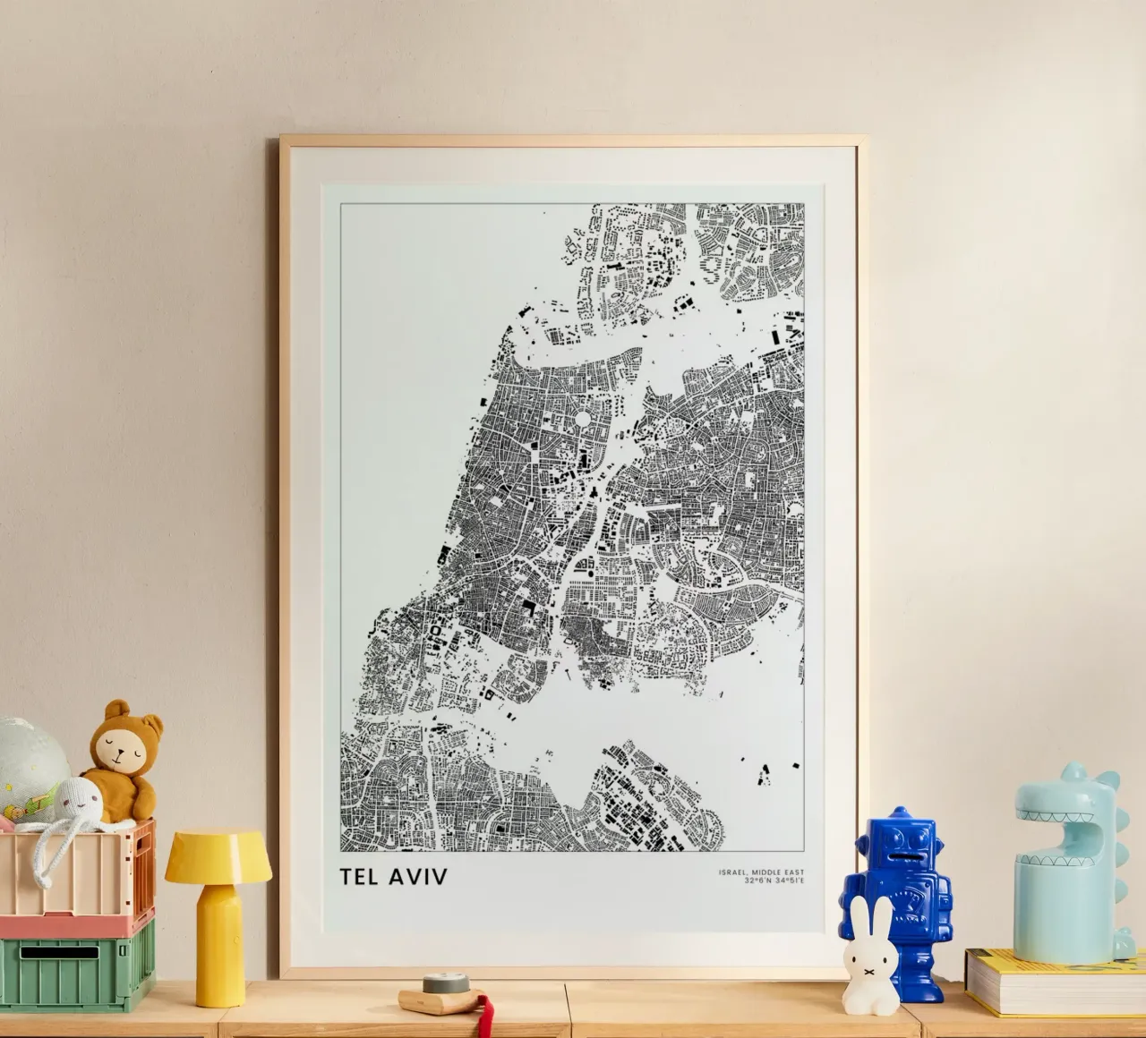 Tel Aviv carta hahnemühle da The Cartography Collection