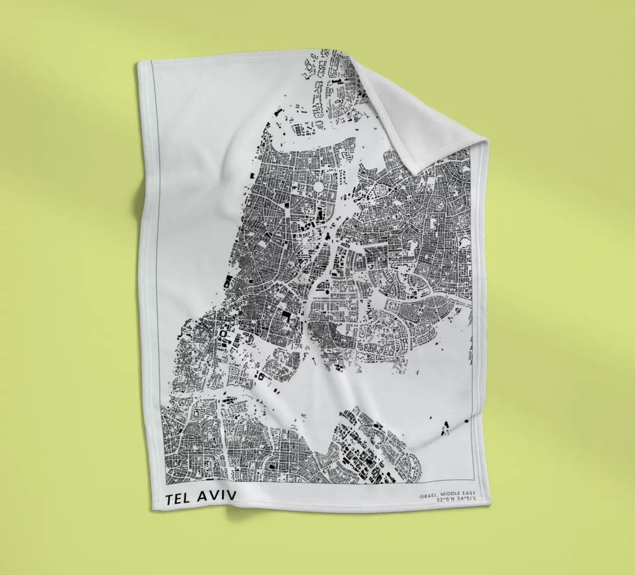 Tel Aviv fleece blanket by The Cartography Collection