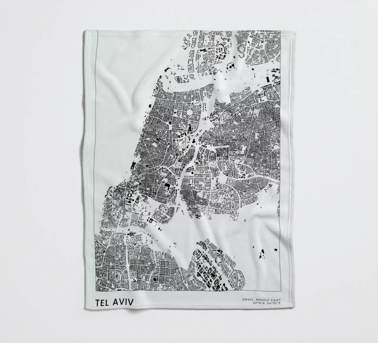 Tel Aviv fleece blanket by The Cartography Collection