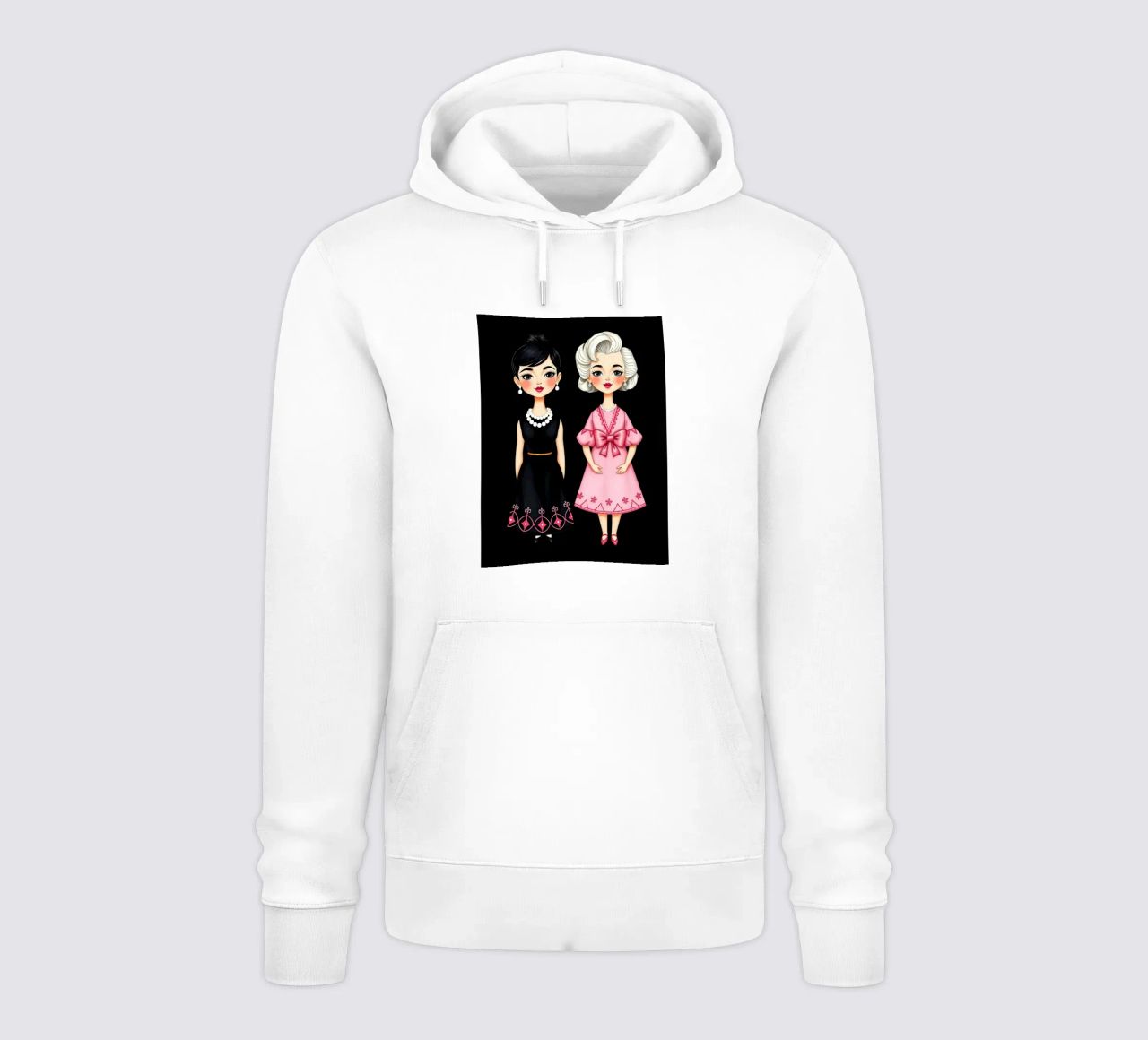 Marilyn Monroe con Audrey Hepburn sudadera con capucha de COLLEEN CRAFTS