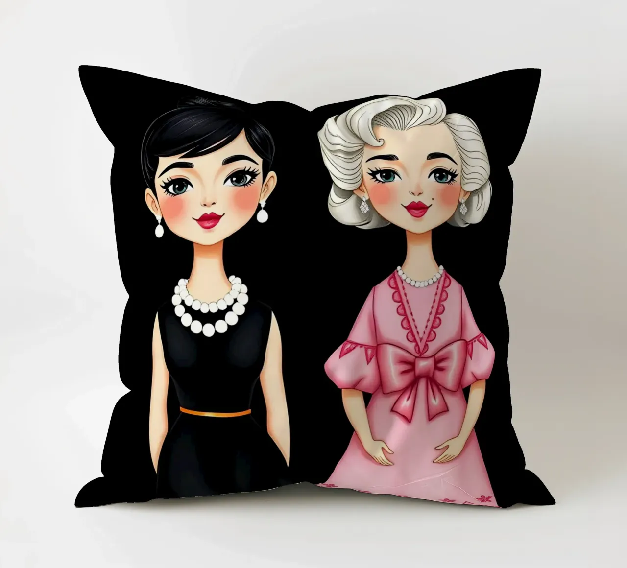 Marilyn Monroe con Audrey Hepburn cuscino da COLLEEN CRAFTS