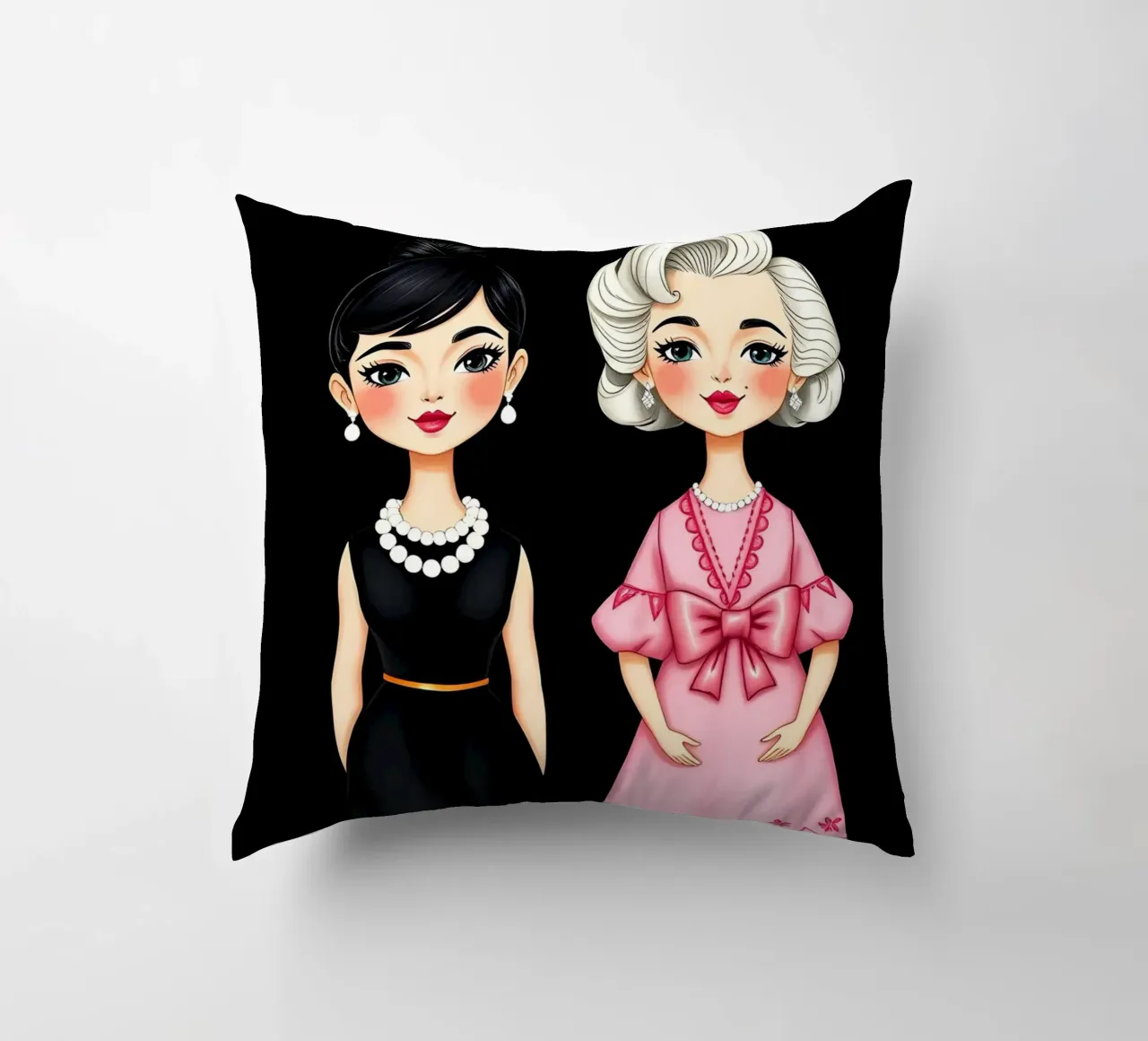 Marilyn Monroe con Audrey Hepburn cuscino da COLLEEN CRAFTS