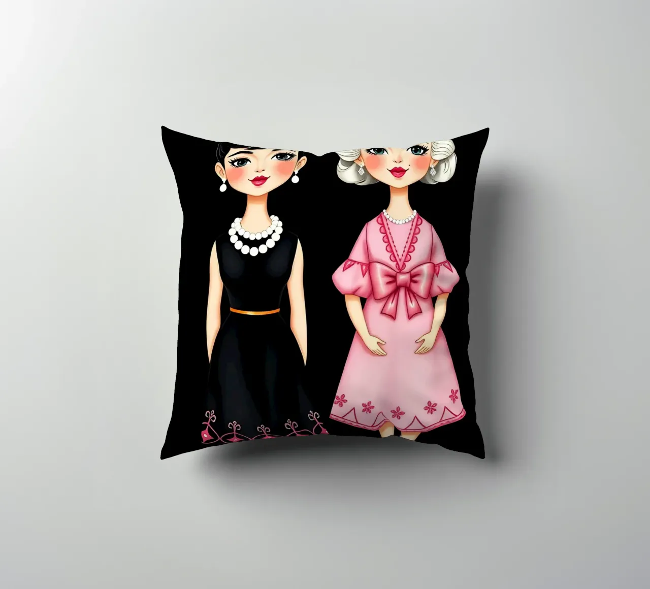 Marilyn Monroe con Audrey Hepburn cuscino da COLLEEN CRAFTS