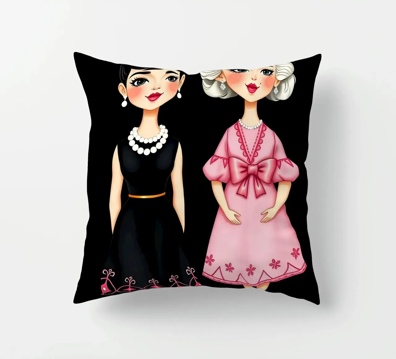 Marilyn Monroe con Audrey Hepburn cuscino da COLLEEN CRAFTS
