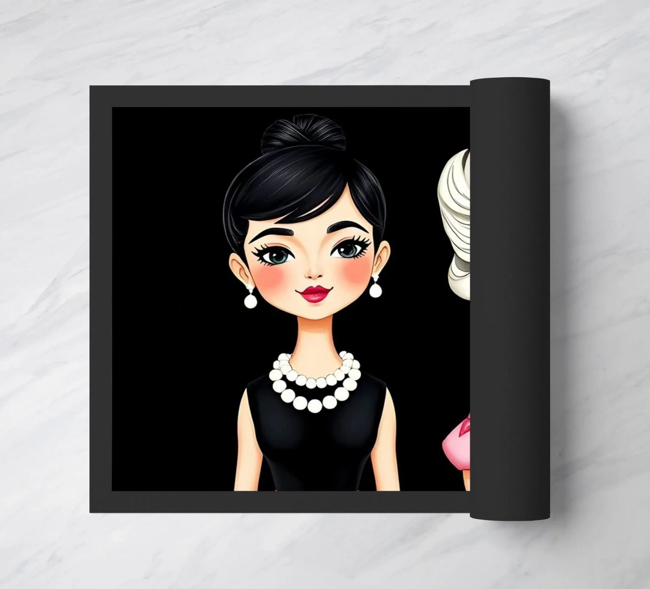 Marilyn Monroe con Audrey Hepburn felpudo de COLLEEN CRAFTS