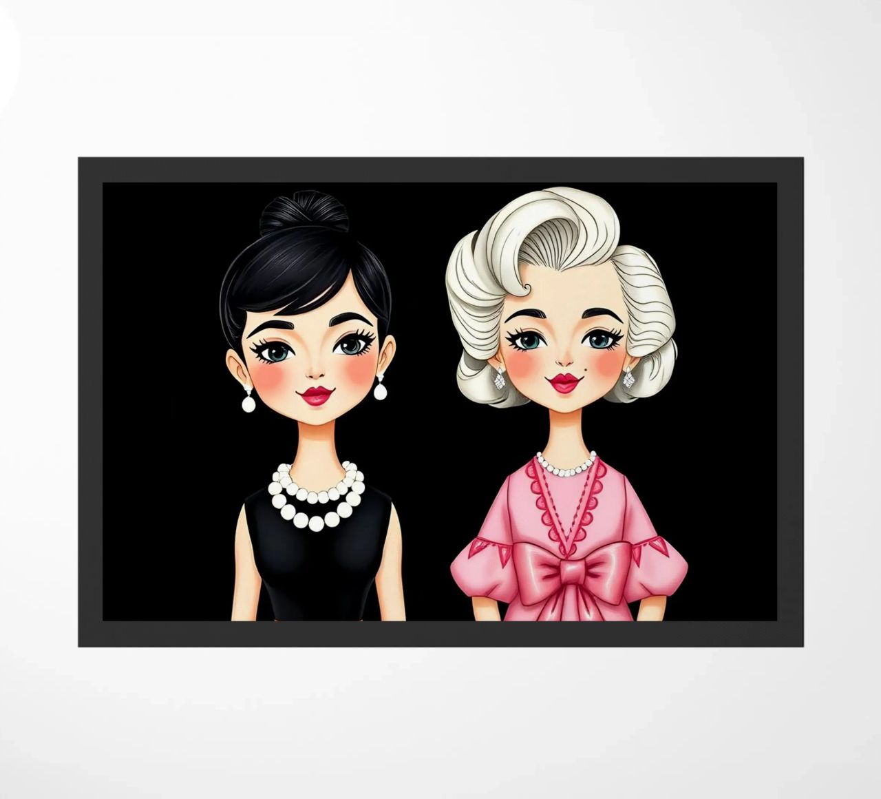 Marilyn Monroe con Audrey Hepburn felpudo de COLLEEN CRAFTS
