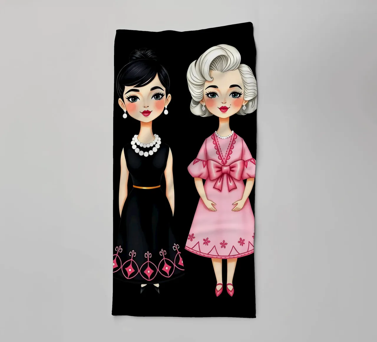 Marilyn Monroe con Audrey Hepburn asciugamano da bagno da COLLEEN CRAFTS