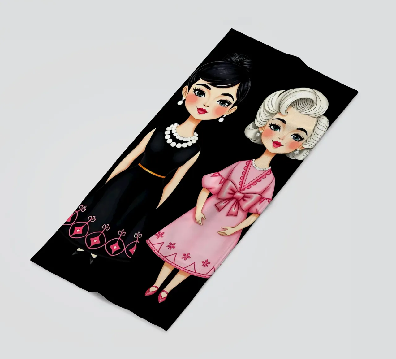 Marilyn Monroe con Audrey Hepburn telo mare da COLLEEN CRAFTS