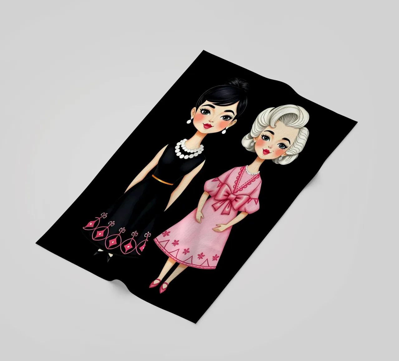 Marilyn Monroe con Audrey Hepburn telo mare da COLLEEN CRAFTS