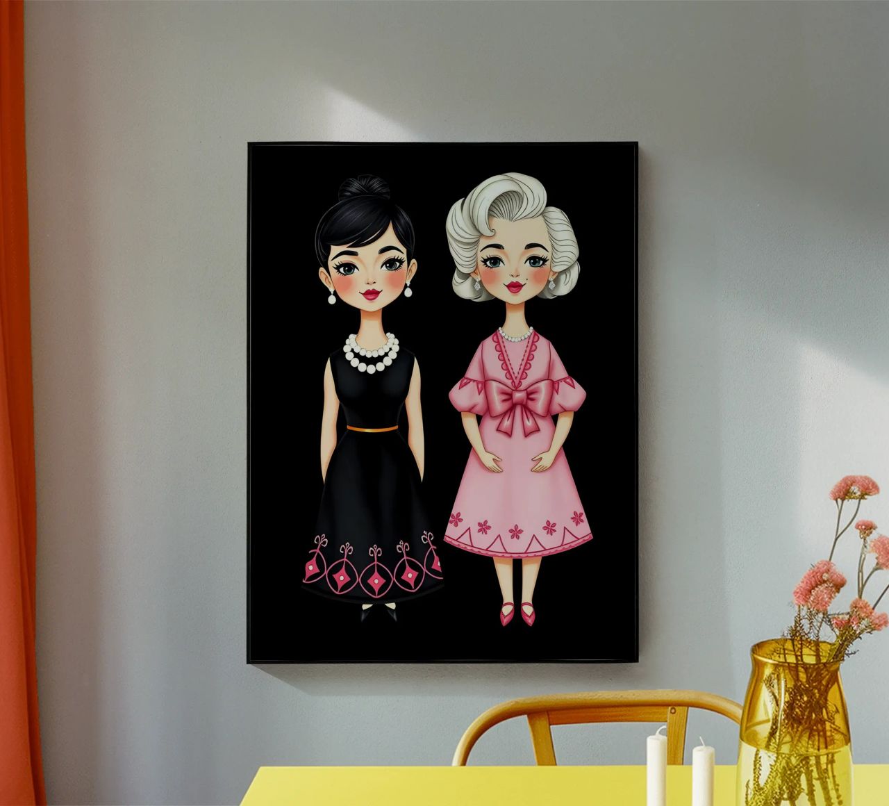 Marilyn Monroe con Audrey Hepburn metacrilato de COLLEEN CRAFTS