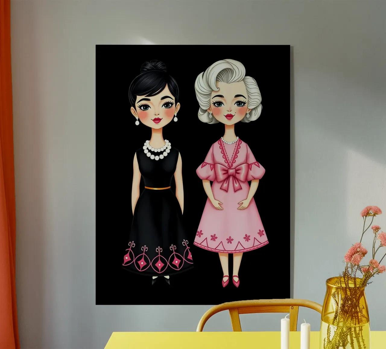 Marilyn Monroe con Audrey Hepburn plexiglass da COLLEEN CRAFTS