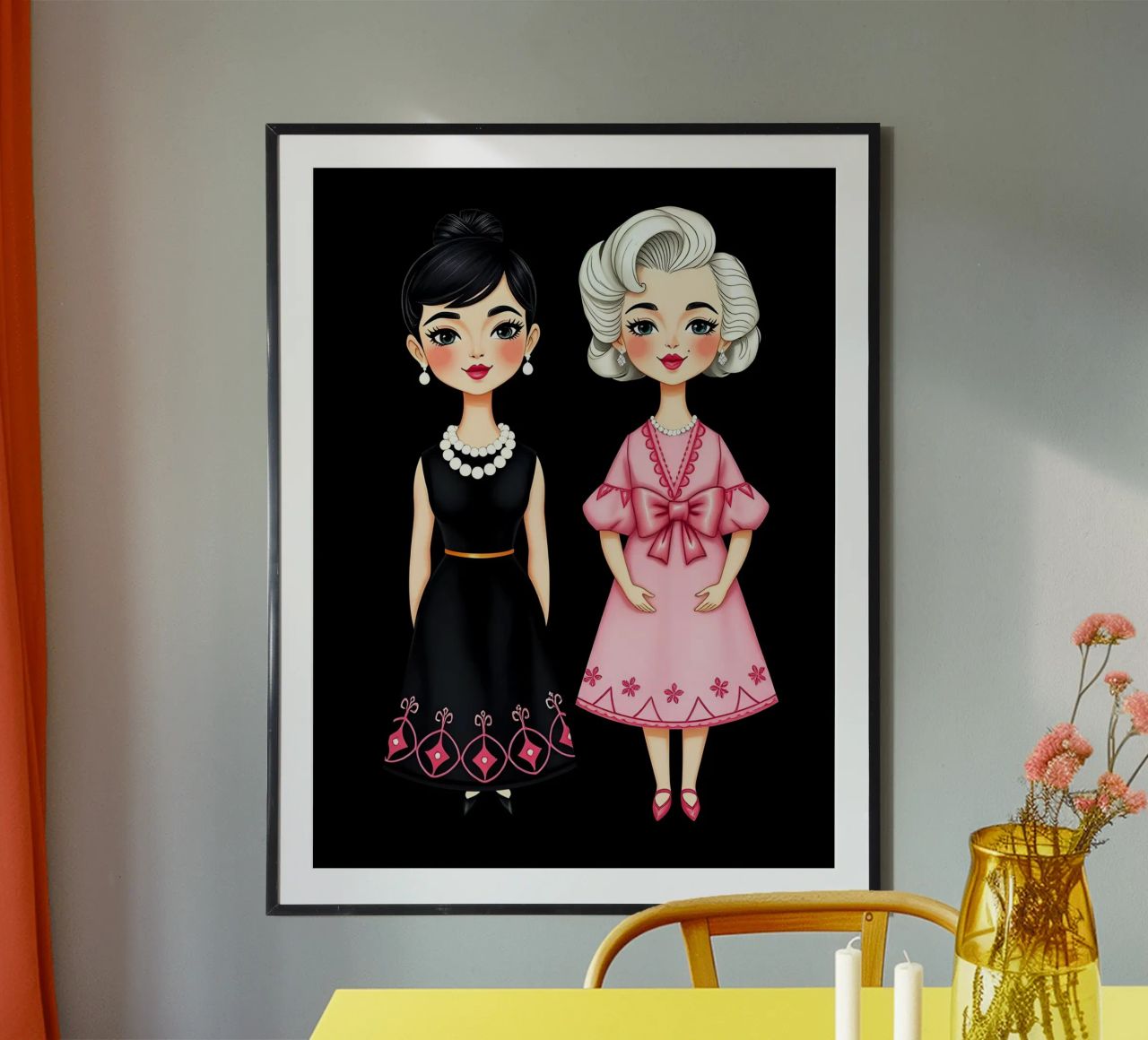 Marilyn Monroe con Audrey Hepburn hahnemühle de COLLEEN CRAFTS