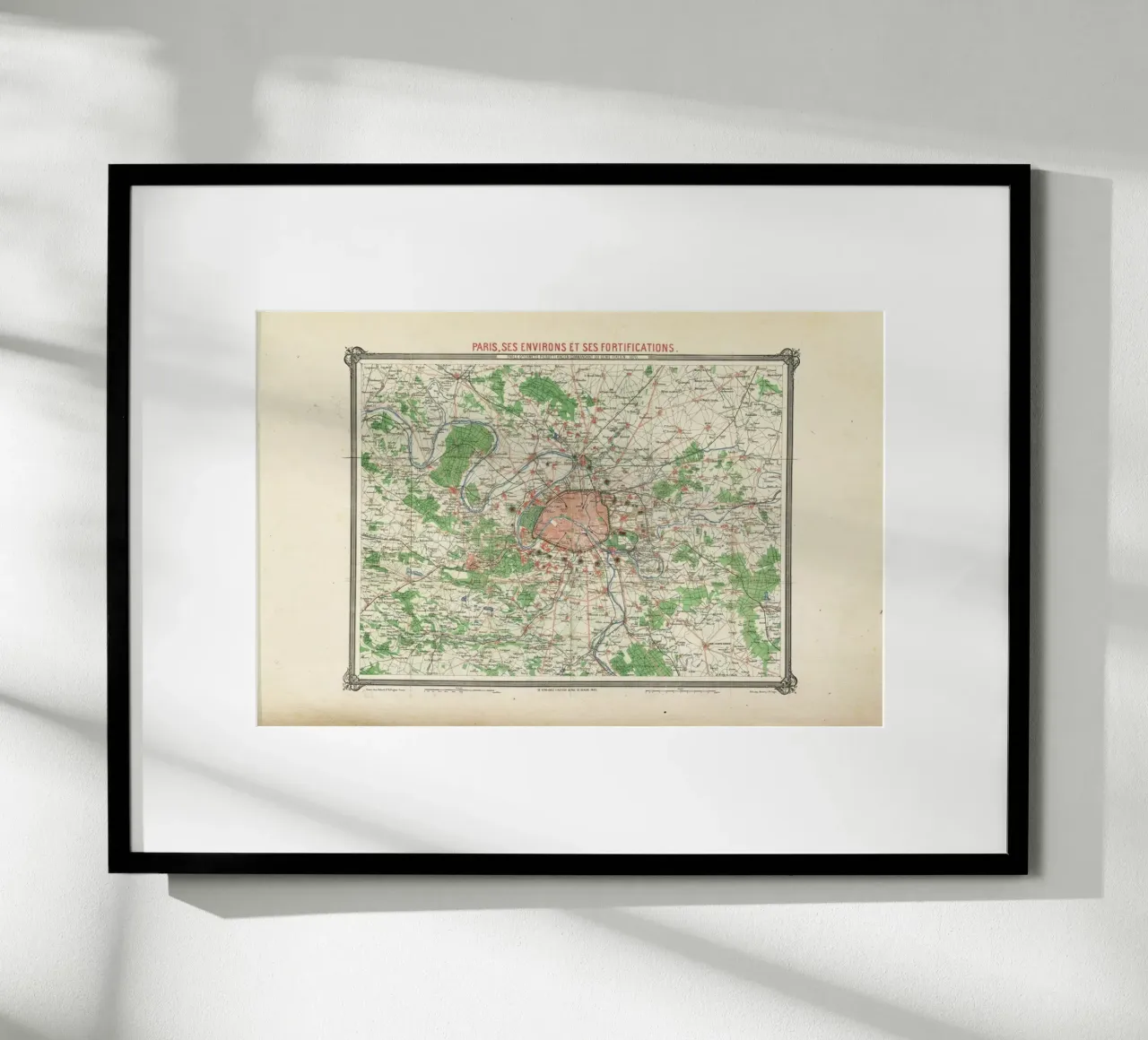Erhard Map Of Paris And Vicinity, France poster da Artokoloro Quint Lox Ltd