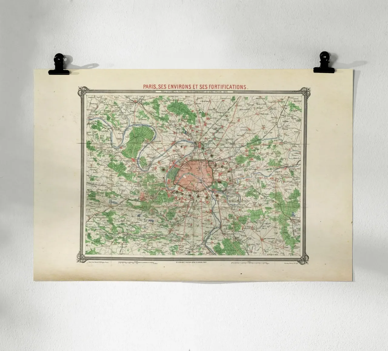 Erhard Map Of Paris And Vicinity, France poster da Artokoloro Quint Lox Ltd