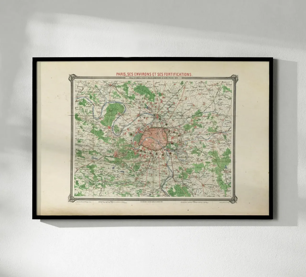 Erhard Map Of Paris And Vicinity, France poster da Artokoloro Quint Lox Ltd