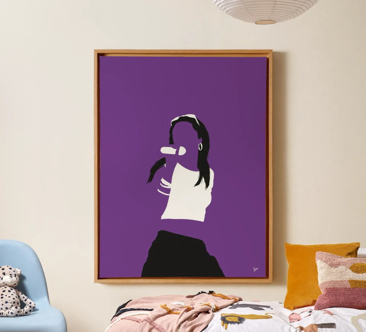 No071 Aaliyah tela con Cornice a cassetta da Iconic Rockstars