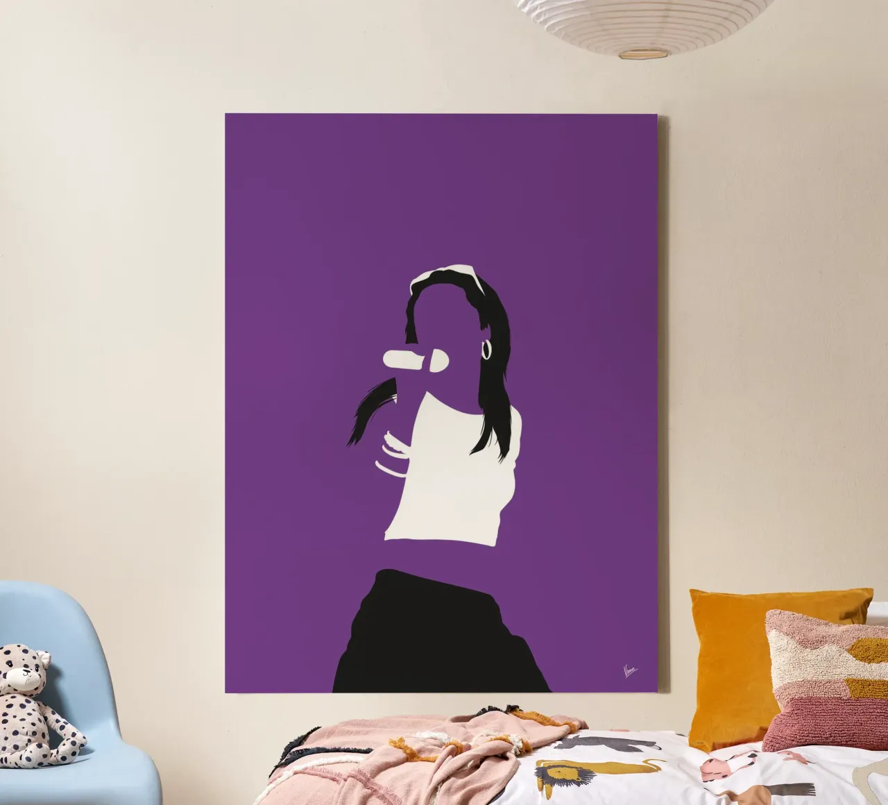 No071 Aaliyah tela con Cornice a cassetta da Iconic Rockstars