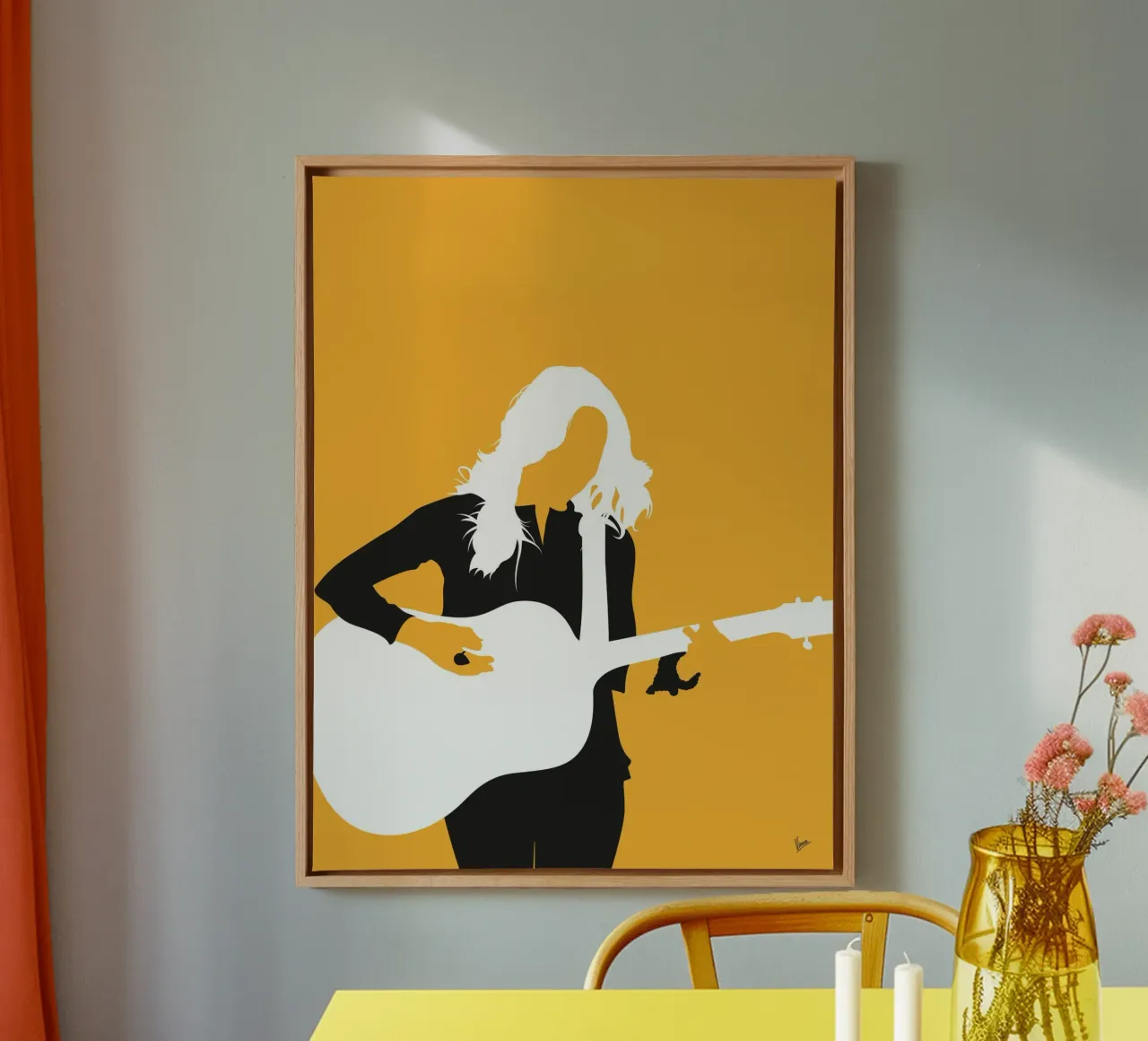 No074 Sheryl Crow canvas with Floater frame by Iconic Rockstars