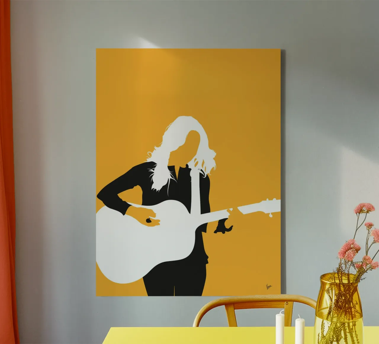 No074 Sheryl Crow canvas with Floater frame by Iconic Rockstars