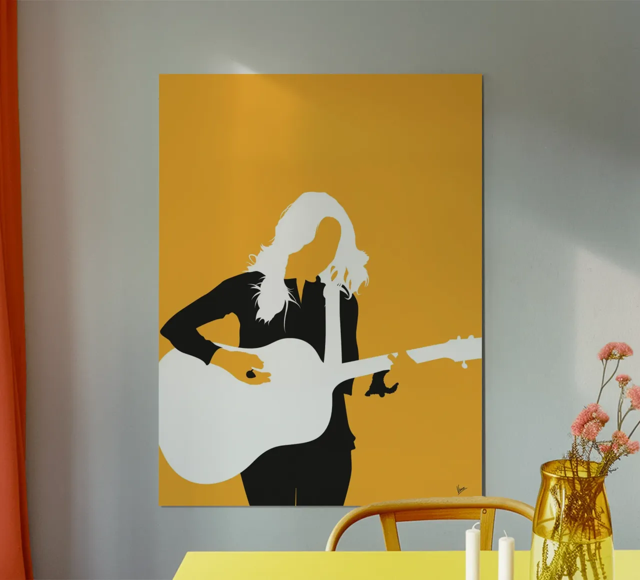 No074 Sheryl Crow poster con telaio in legno da Iconic Rockstars