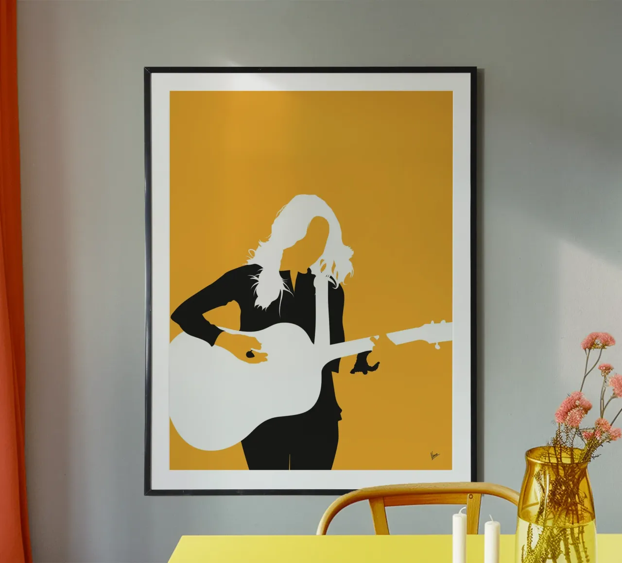No074 Sheryl Crow poster con telaio in legno da Iconic Rockstars
