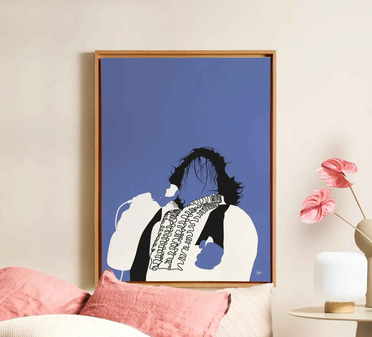 No078 MEAT LOAF canvas met Baklijst van Iconic Rockstars