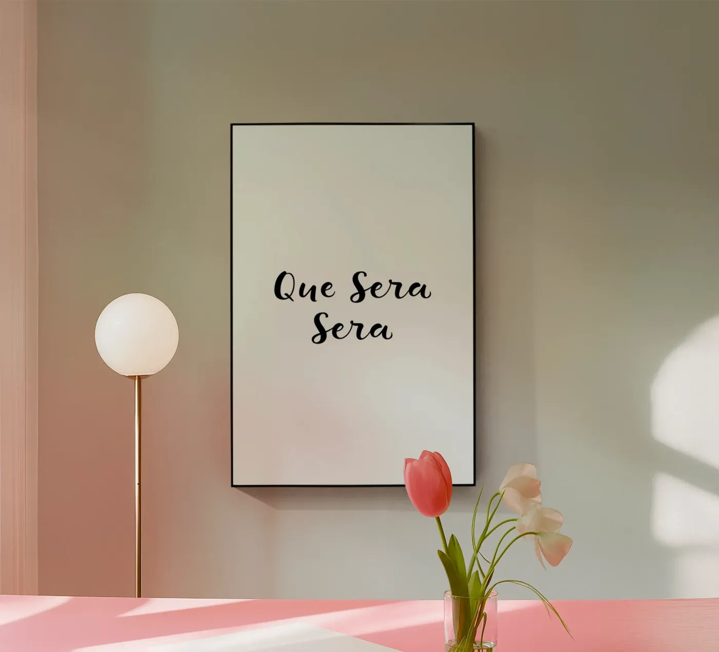 Que Sera, Sera plexiglass da typed